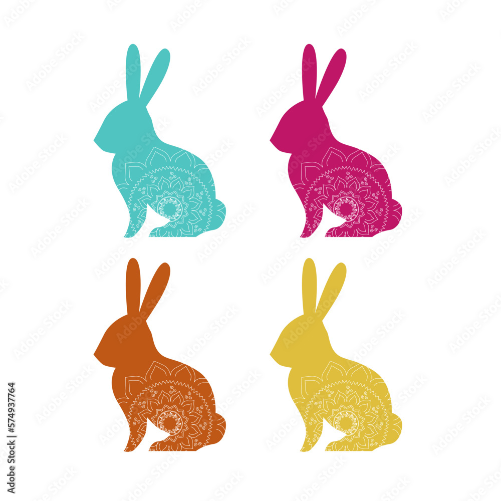 Easter Cute Spring Bunnies Vector Illustration Easter Cute Spring Bunnies Vector Illustration
