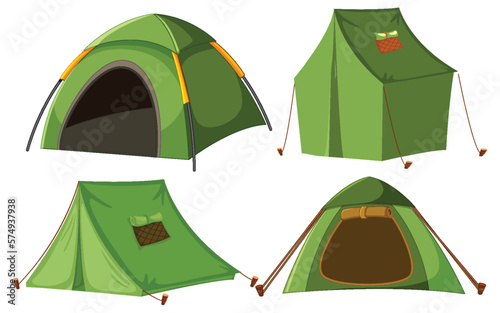 Vector set of camping tents