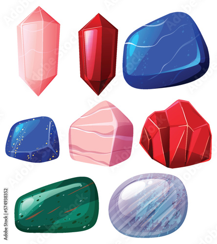 Set of healing crystals and stones