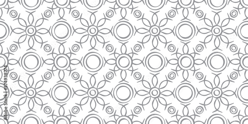 Flowered background, black and white. A retro style background with black and white geometric motifs.