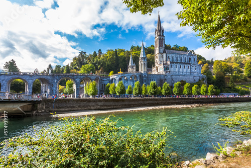 Tableau sur toile Basilique de Lourdes, France