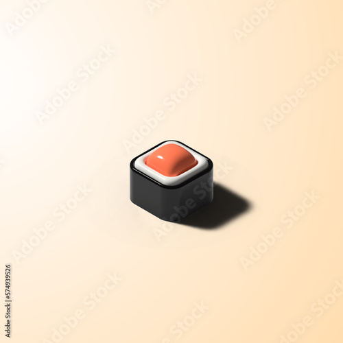 Sushi maki vector en 3d, vectoriel modifiable avec illustrator, parfait pour icon de jeu ou tout autre utilisation graphique, entièrement personnalisable