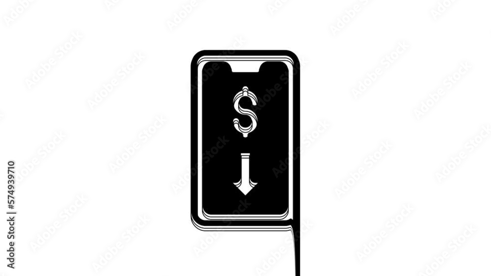 Black Mobile stock trading concept icon isolated on white background. Online trading, stock market analysis, business and investment. 4K Video motion graphic animation Black Mobile stock trading concept icon isolated on white background. Online trading, stock market analysis, business and investment. 4K Video motion graphic animation