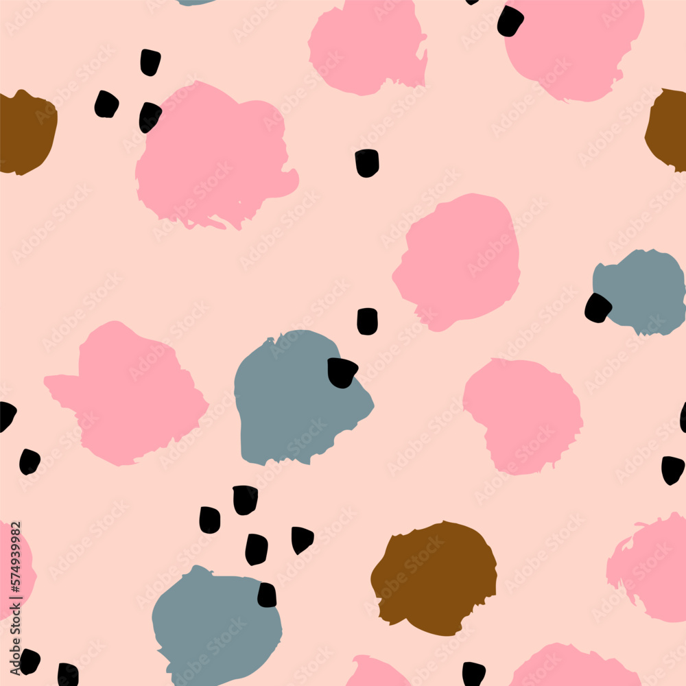 Beautiful seamless pattern with hand drawn ink shapes. Artistic brush strokes vector texture. Decorative background with repetitive organic shapes Beautiful seamless pattern with hand drawn ink shapes. Artistic brush strokes vector texture. Decorative background with repetitive organic shapes