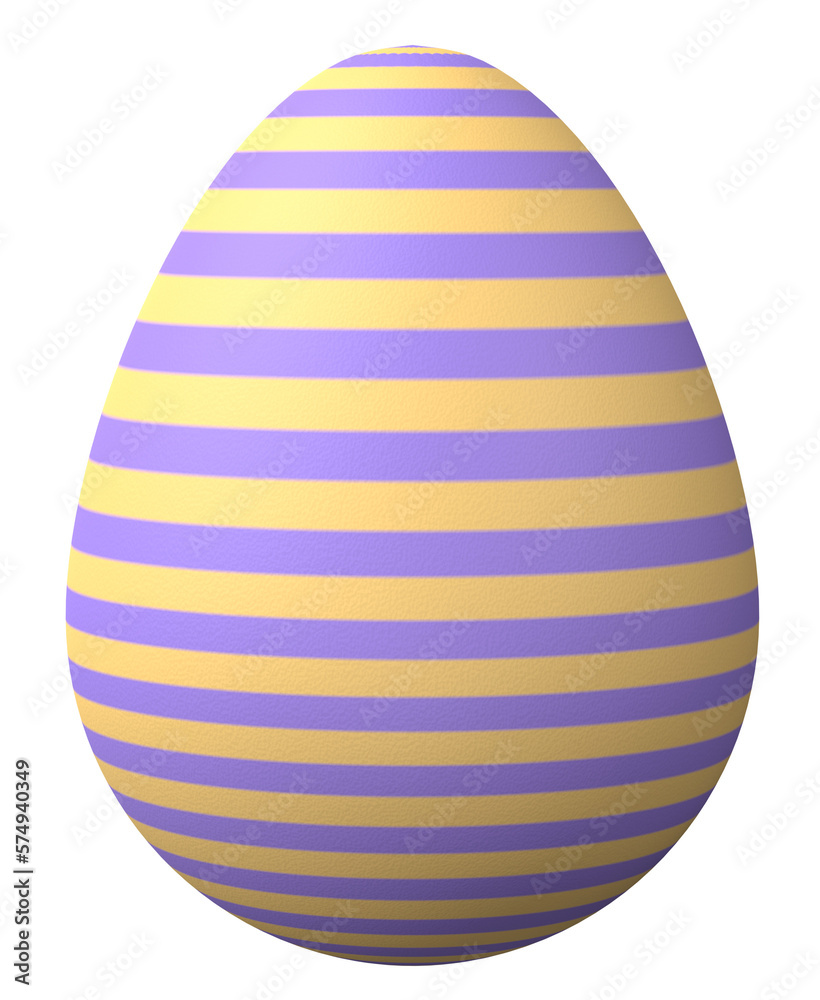 3D easter egg isolated on transparent background png file.