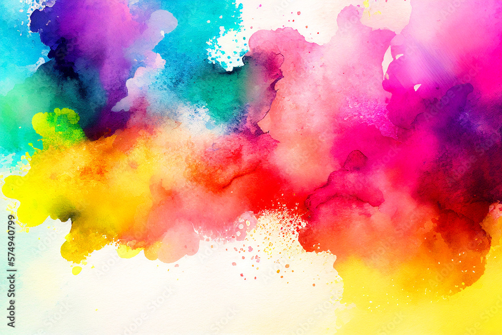 Abstract bright iridescent watercolor texture background