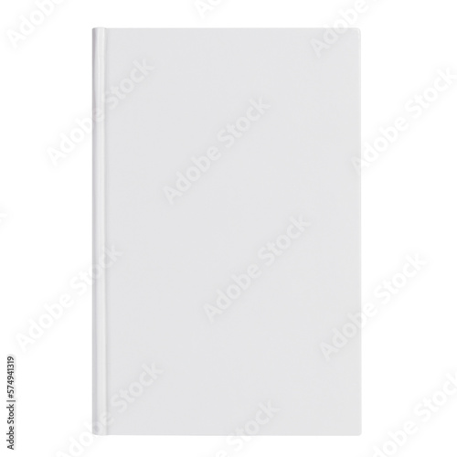 Blank white hard cover book, cut out