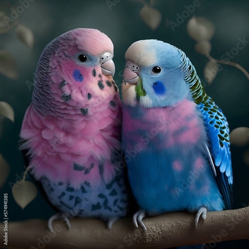 They are a real parakeet couple. generative AI