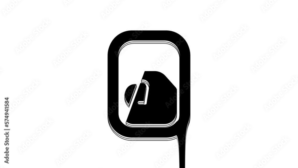 Black Airplane window icon isolated on white background. Aircraft porthole. 4K Video motion graphic animation Black Airplane window icon isolated on white background. Aircraft porthole. 4K Video motion graphic animation