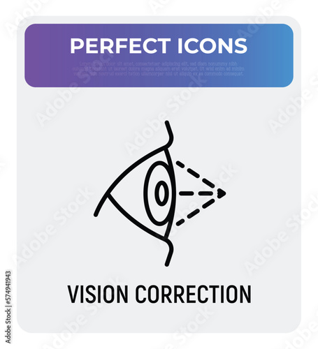 Laser eye surgery flat icon..Ophthalmology. Lasik vision correction. Vector illustration.