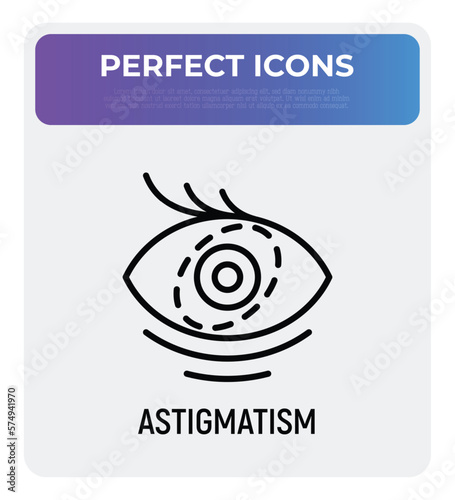 Astigmatism thin line icon. Ophthalmology vector illustration.