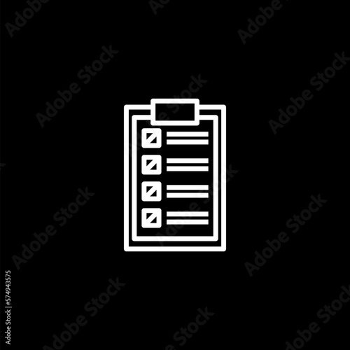  Paper check and financial check icon isolated on black background. © Jovana