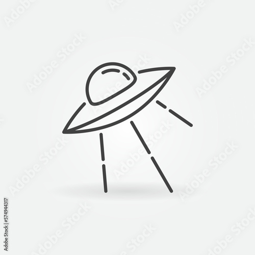 Alien Spaceship vector UFO Invasion concept outline icon