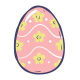 Doodle cartoon easter egg with pastel abstract pattern