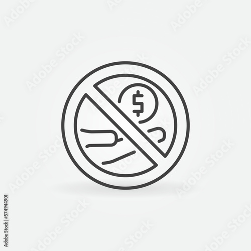 Stop Corruption and Bribery vector concept outline icon or symbol