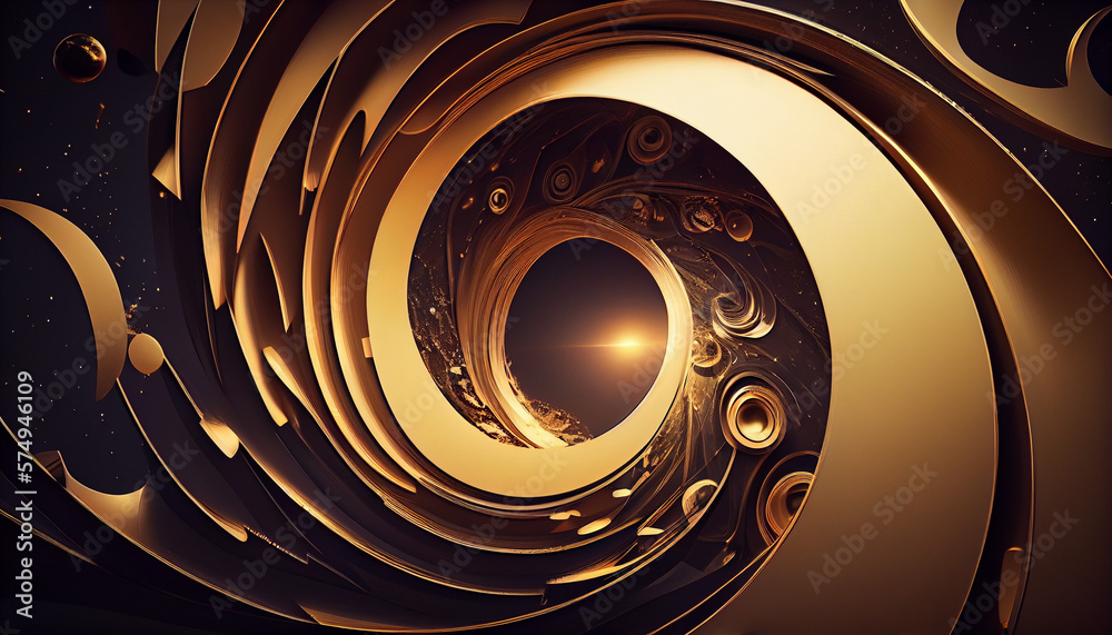 Abstract space background with golden spiral. Created with Generative ...