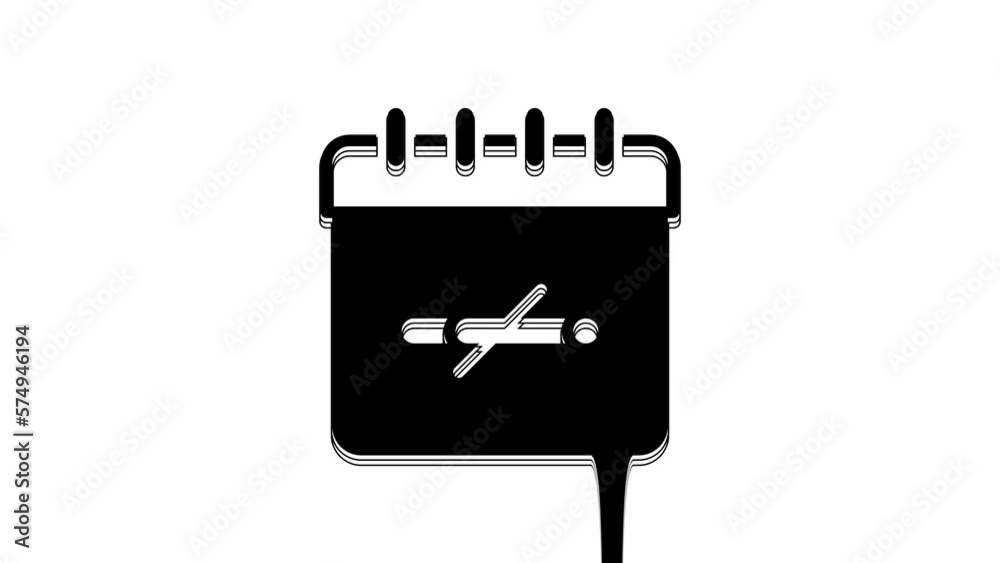 Black No smoking days icon isolated on white background. Concept of no smoking and world no tobacco day. 4K Video motion graphic animation Black No smoking days icon isolated on white background. Concept of no smoking and world no tobacco day. 4K Video motion graphic animation