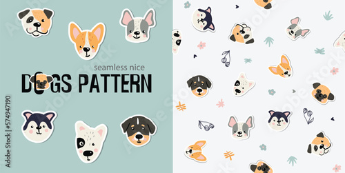 Photography Seamless dogs pattern