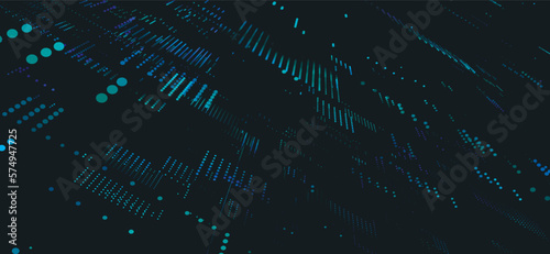 Abstract technology background. Big data digital code. Futuristic dots background. Science background. 3d rendering. Technology background vector.