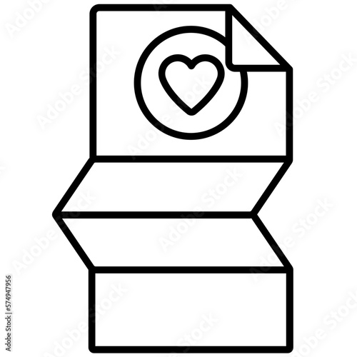 Sobre con mensaje de amor. San Valentín. Carta de amor con corazón. 