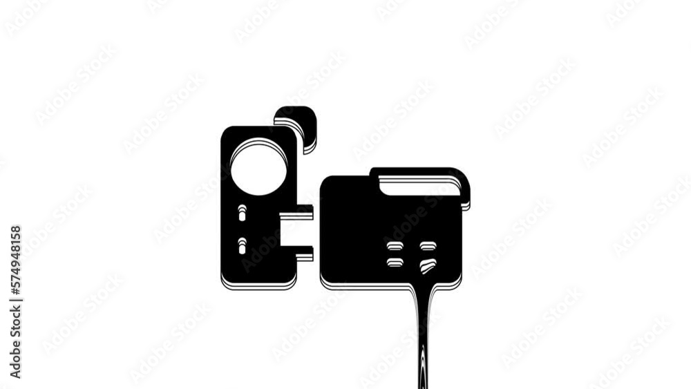 Black Cinema camera icon isolated on white background. Video camera. Movie sign. Film projector. 4K Video motion graphic animation Black Cinema camera icon isolated on white background. Video camera. Movie sign. Film projector. 4K Video motion graphic animation