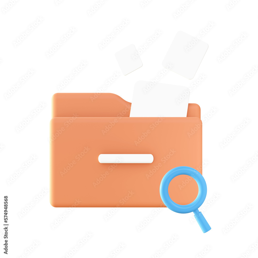 3d Searching folder and files icon for UI UX web mobile apps social media ads designs 3d Searching folder and files icon for UI UX web mobile apps social media ads designs