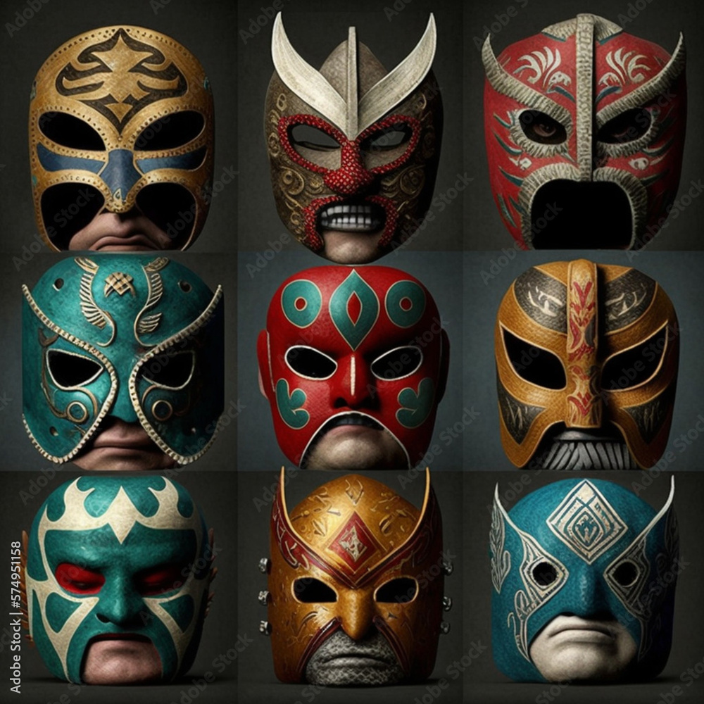 Mexican combat masks. Generative AI.