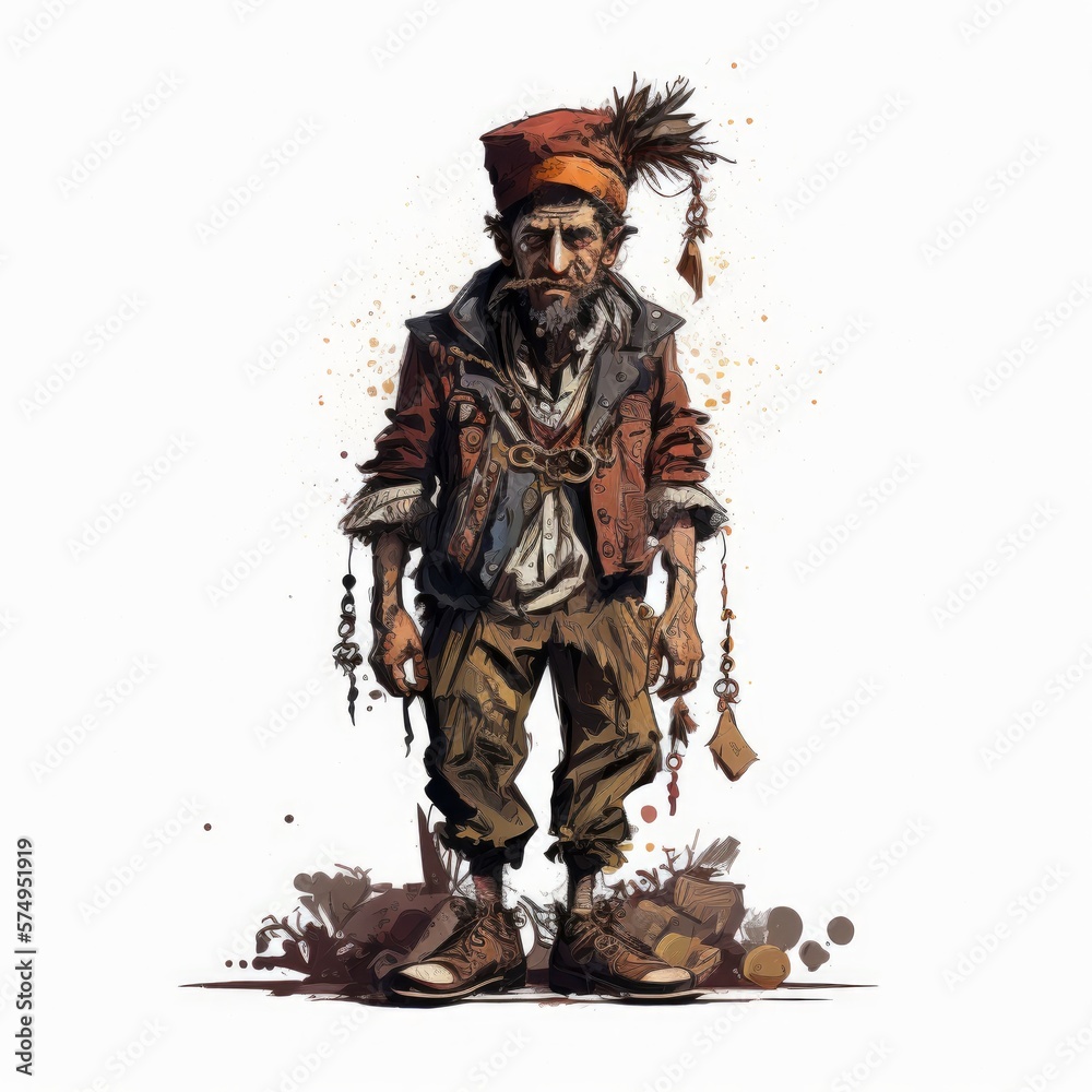 Whimsical Fool's Day Character Illustration on White Background, generative ai Whimsical Fool's Day Character Illustration on White Background, generative ai