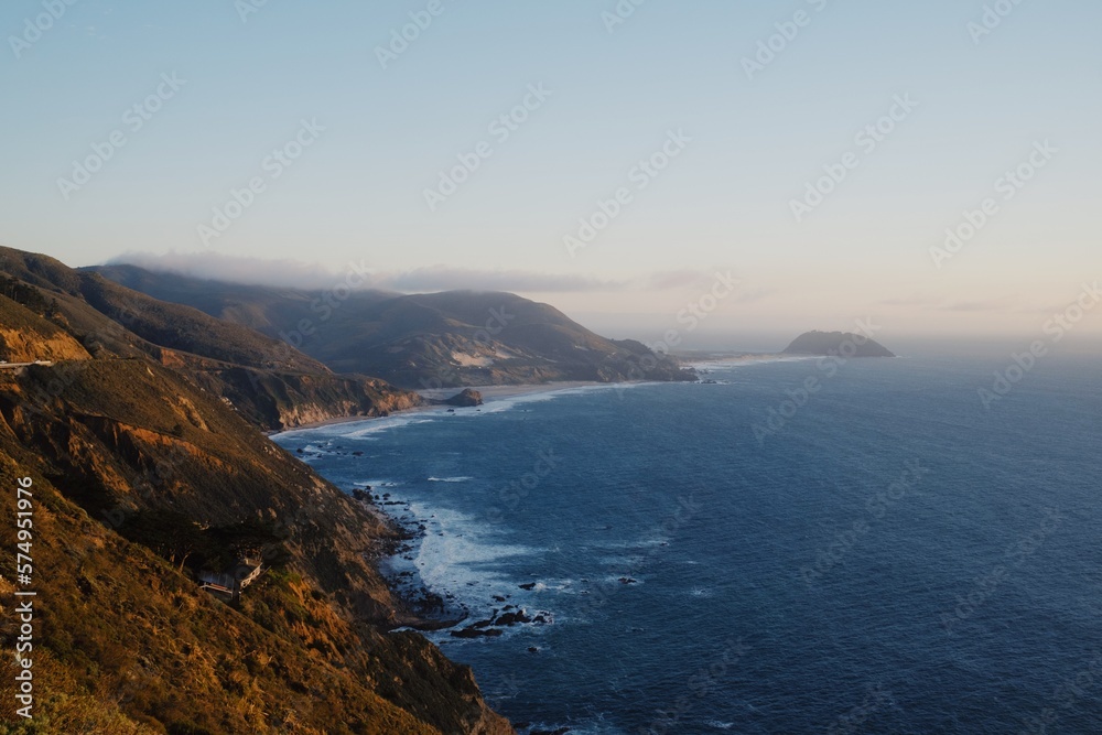 Coastline of Big Sur California before Sunset