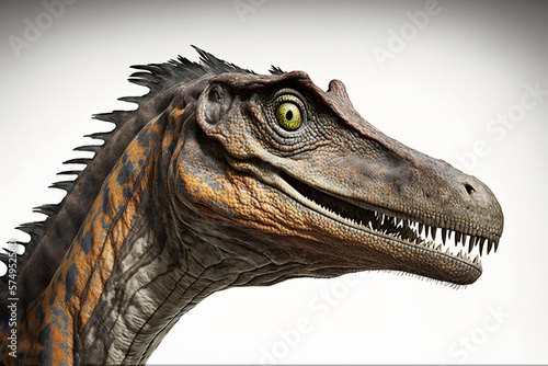 3D rendered Baryonyx isolated on white background   Illustration of Baryonyx -Dinosauriers. Ai