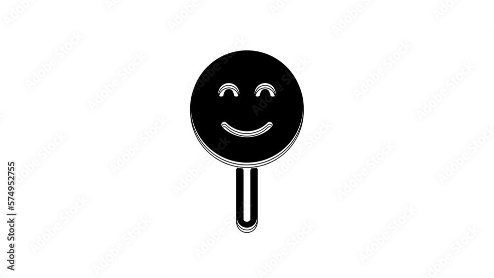 Black Smile face icon isolated on white background. Smiling emoticon. Happy smiley chat symbol. 4K Video motion graphic animation Black Smile face icon isolated on white background. Smiling emoticon. Happy smiley chat symbol. 4K Video motion graphic animation