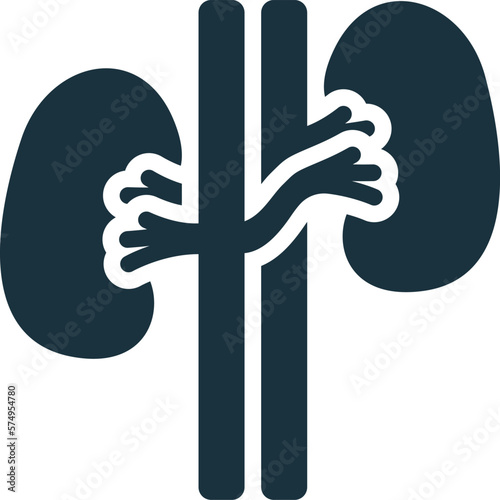 Kidneys icon. Monochrome simple sign from anatomy collection. Kidneys icon for logo, templates, web design and infographics.