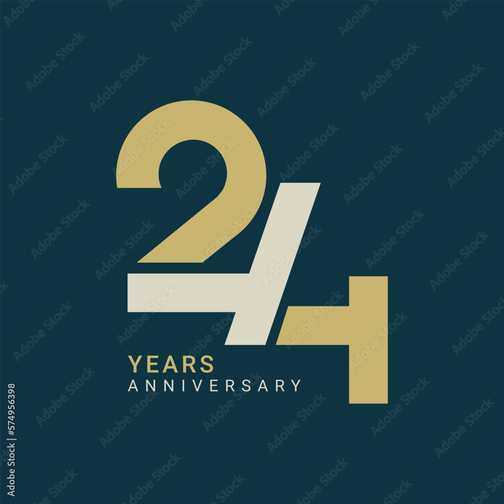 24 Years, 24th Anniversary Logo, 24 birthday, Vector Template Design element for birthday, invitation, wedding, jubilee and greeting card illustration. 24 Years, 24th Anniversary Logo, 24 birthday, Vector Template Design element for birthday, invitation, wedding, jubilee and greeting card illustration.