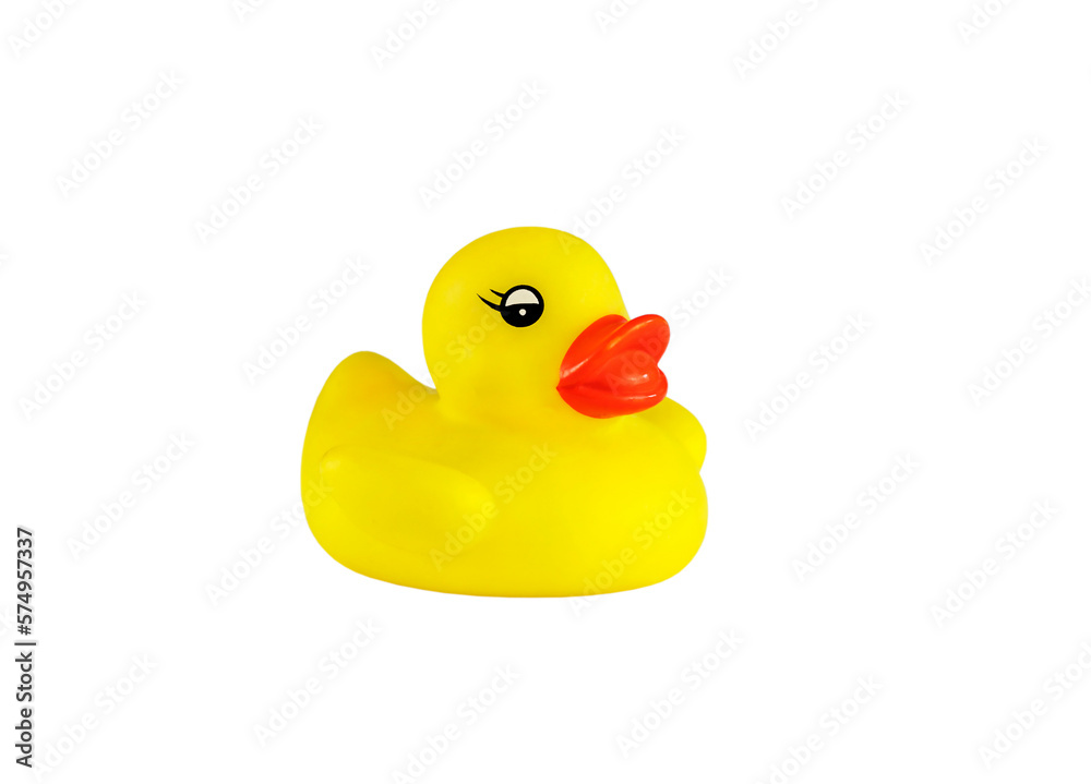 Fototapeta premium yellow rubber duck isolated on white