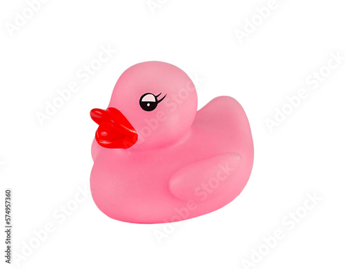 Fotografie pink rubber duck isolated