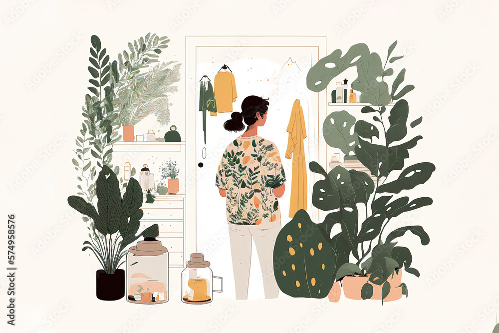 © ADDICTIVE STOCK - AI image of woman in room with plants © ADDICTIVE STOCK - AI image of woman in room with plants