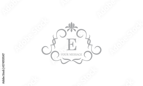 Gentle elegant monogram for cards  invitations  menus  labels with the initial letter E. Graphic design for pages  business signs  boutiques  cafes  hotels. Classic wedding invitation design elements.
