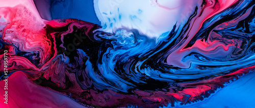 Abstract flow of liquid paints in mix