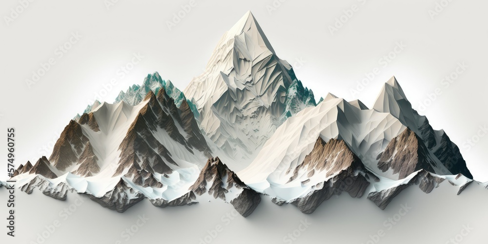 peaks and mountains , ai generated