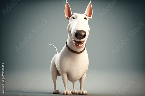 Fotografia Cute bull terrier dog character. Generative AI