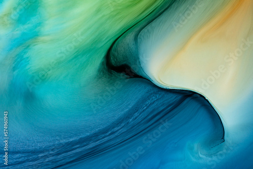 Abstract flow of liquid paints in mix