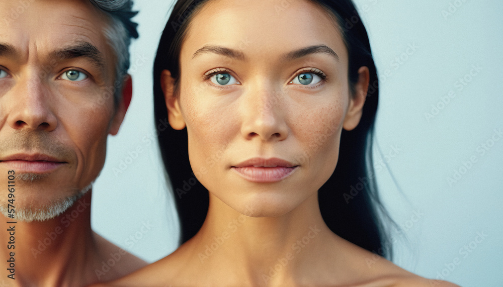 Adult man and woman beauty portrait Adult man and woman beauty portrait