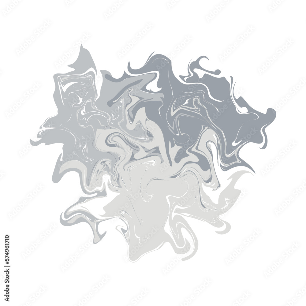 Abstract grey liquid background on white