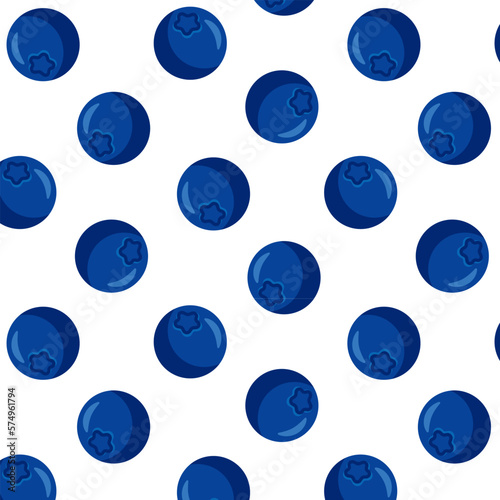 Repeating pattern of blueberries on a white background