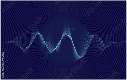 Color Sound Wave on dark Background, technology, and earthquake wave diagram concept, design for music studio and wave function concept, Vector Illustration.