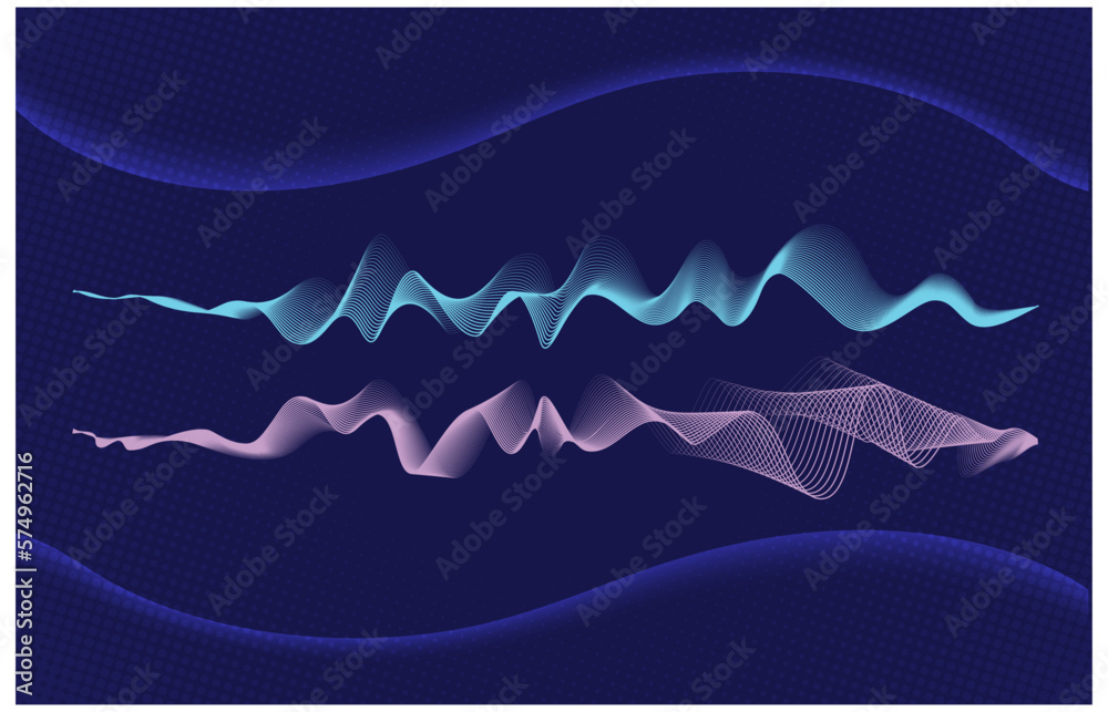 Color Sound Wave on dark Background, technology, and earthquake wave diagram concept, design for music studio and wave function concept, Vector Illustration. Color Sound Wave on dark Background, technology, and earthquake wave diagram concept, design for music studio and wave function concept, Vector Illustration.