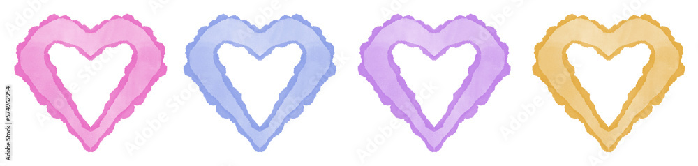 Set of Watercolor Hearts Transparent PNG Set of Watercolor Hearts Transparent PNG