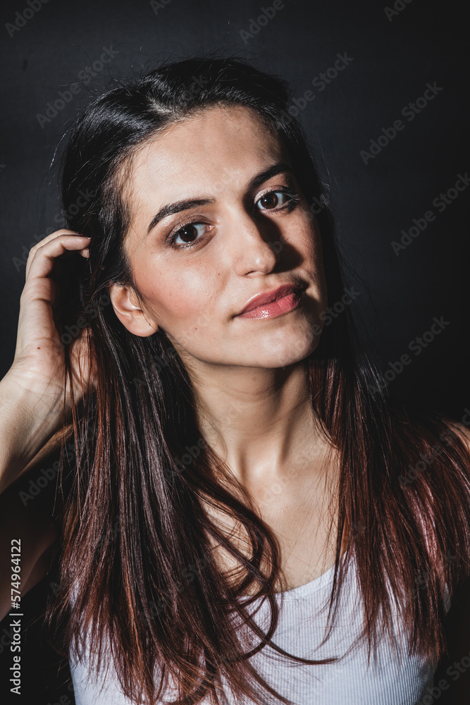 Beautiful lady posing in studio Beautiful lady posing in studio