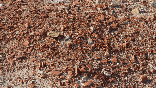 Pieces of broken Ceramic left after excavations photo