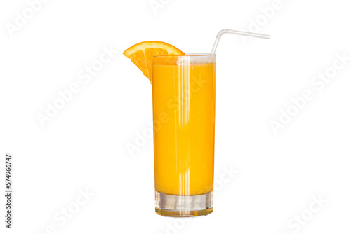 Glass of orange juice on the isolated png background